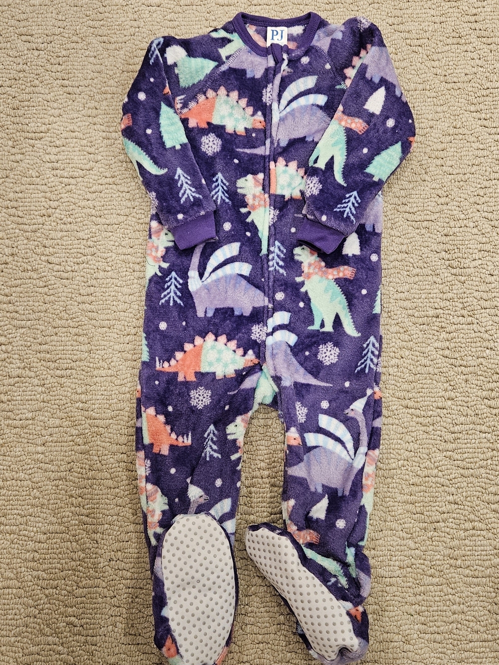PJ Place Dinosaur Fleece Footed Pajamas Size 2T